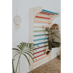 LEG & GO Klimdriehoek - Klimmuur (Zweeds) 2in1, Regenboog -Kinderen Speelgoeds Winkel leg go klimdriehoek klimmuur zweeds 2in1 regenboog a379553 1