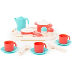 POLESIE ® Keukenset Op Dienblad (3 Personen) -Kinderen Speelgoeds Winkel polesie keukenset op dienblad 3 personen a298831 1