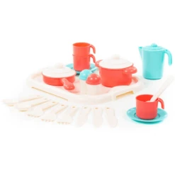 POLESIE ® Keukenset Op Dienblad (3 Personen) -Kinderen Speelgoeds Winkel polesie keukenset op dienblad 3 personen a298831 2