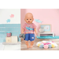 Zapf Creation BABY Born® Bath Pyjama & Klompjes Blauw 43cm -Kinderen Speelgoeds Winkel zapf creation baby born bath pyjama amp klompjes blauw 43cm a403227 4